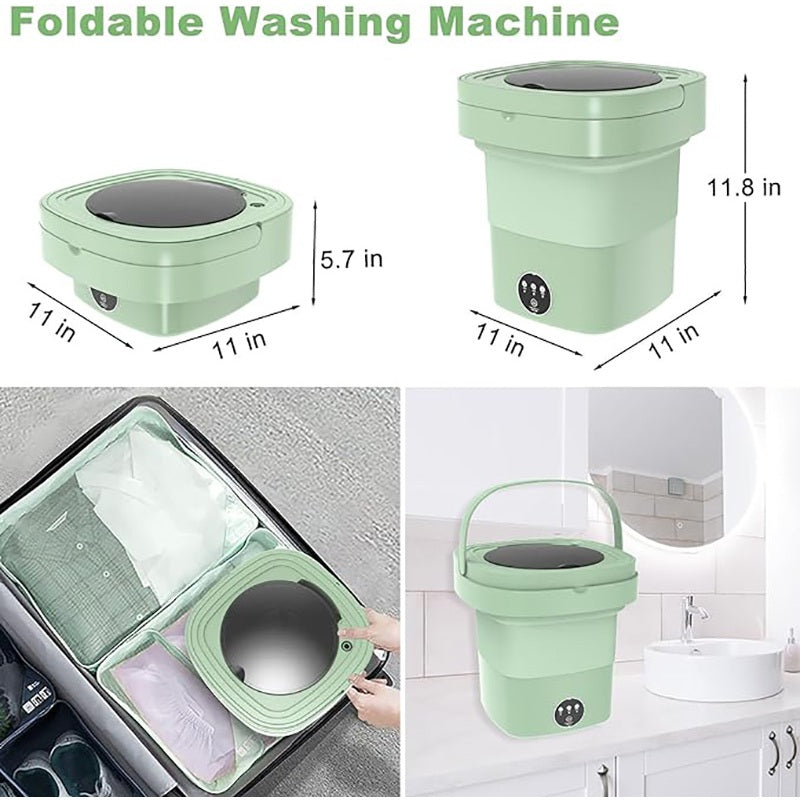 8L Foldable Washing Machine Portable Electronic Mini Washing Machine with drain basket