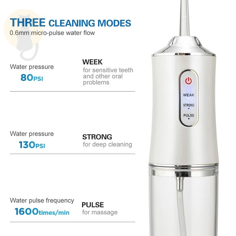 Oral irrigator Water floss Electric Tooth cleaning Healthy Oral care USB recharge Portable 3 Modes