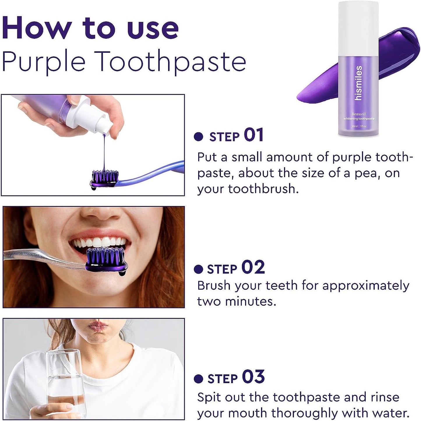 hismiles Purple toothpaste whitening toothpaste