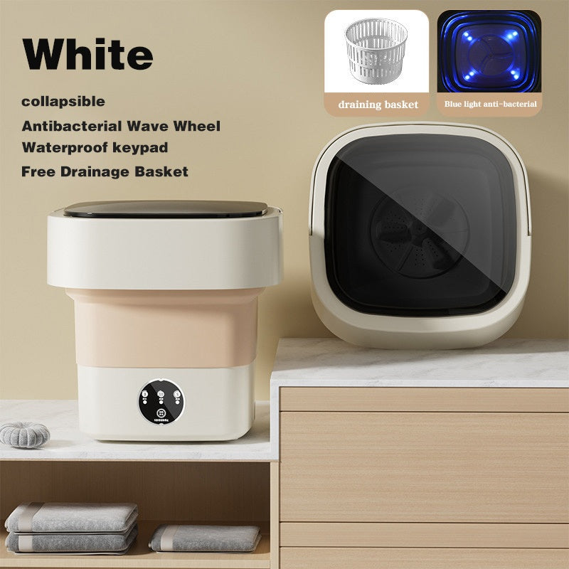 8L Foldable Washing Machine Portable Electronic Mini Washing Machine with drain basket