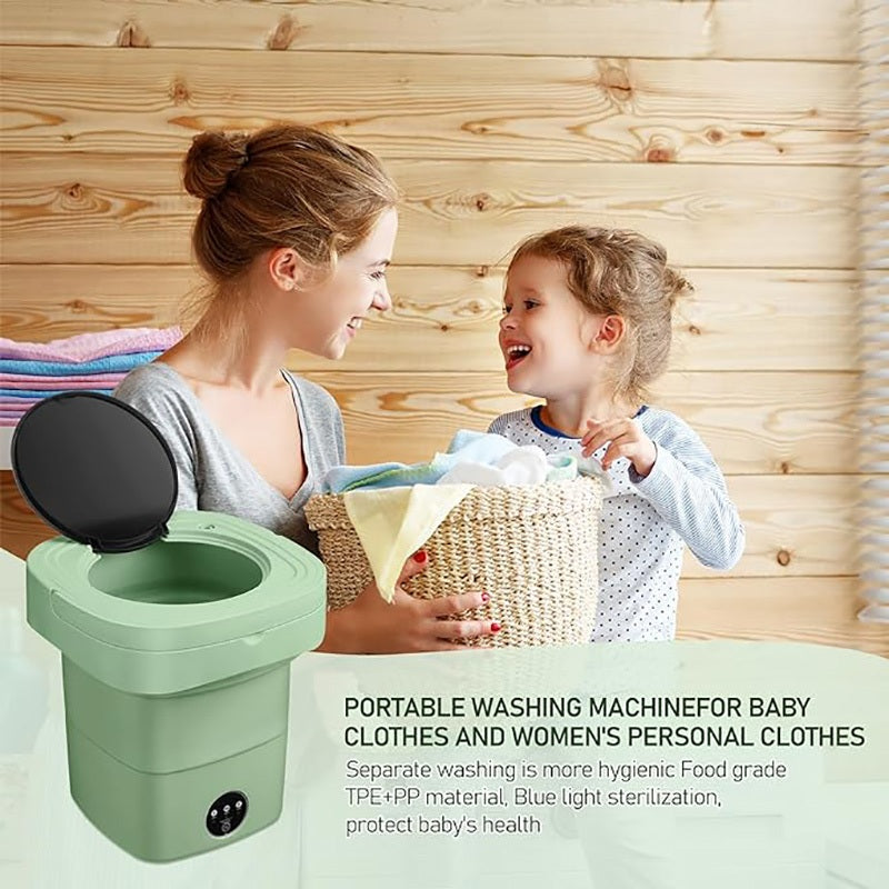 8L Foldable Washing Machine Portable Electronic Mini Washing Machine with drain basket