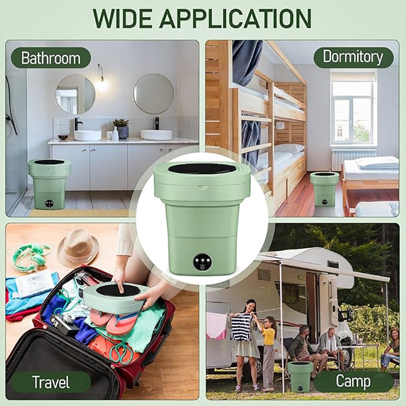 8L Foldable Washing Machine Portable Electronic Mini Washing Machine with drain basket