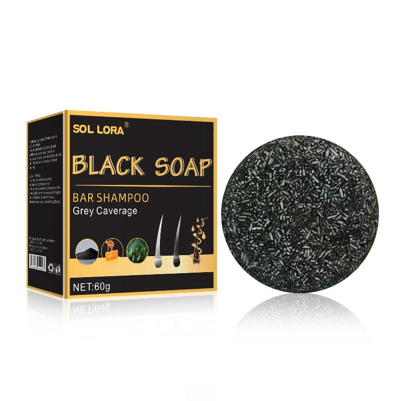 Black Hair Soap Thick Black Hair Care Cleans Scalp Smooth Hair Strong Firm Hair Shampoo Soap 60g